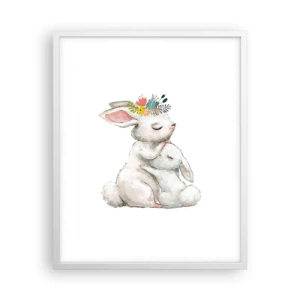 Plakát v bílém rámu - Nejlepší je u mámy - 40x50 cm