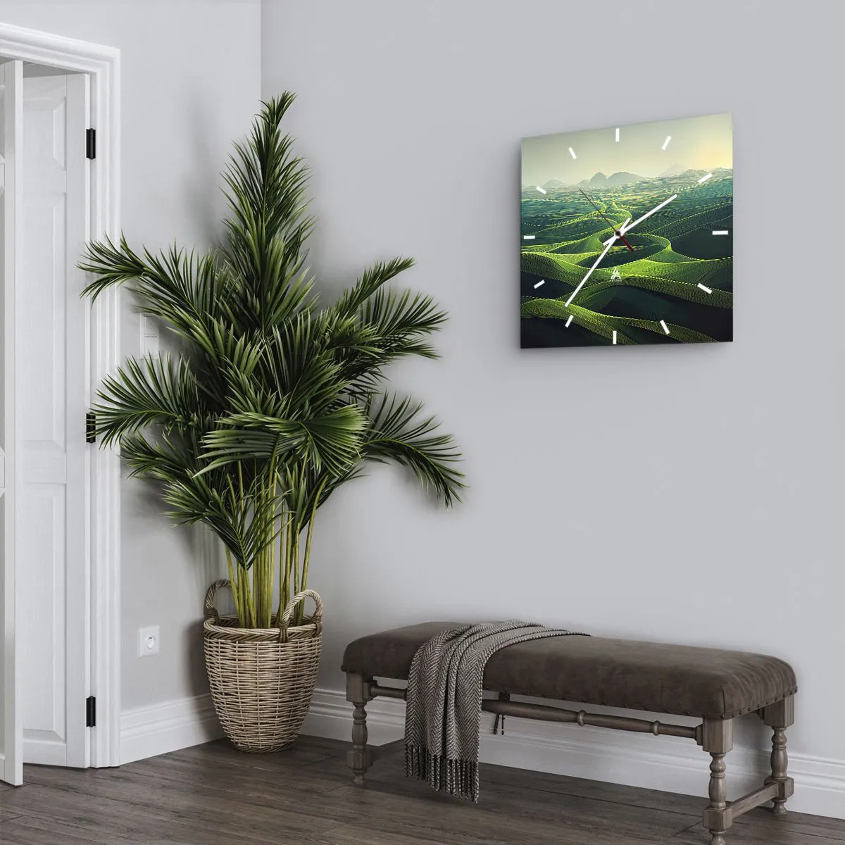 Nástěnné hodiny - V zelených údolích - 30x30 cm
