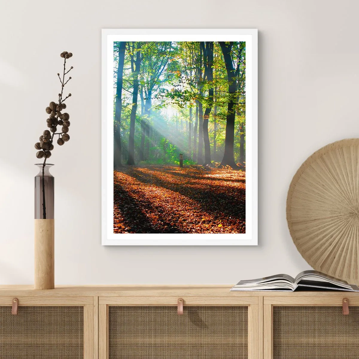 Plakát v bílém rámu - Světla a stíny - 70x100 cm