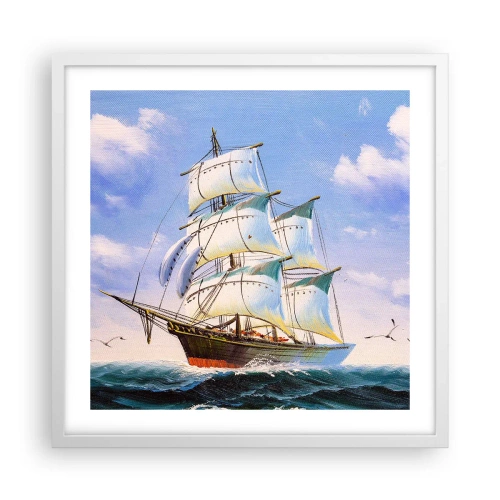 Plakát v bílém rámu - Hrdě s větrem - 50x50 cm