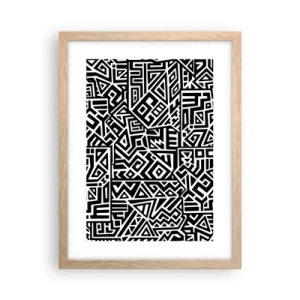 Plakát v rámu světlý dub - Předkolumbovská kompozice - 30x40 cm