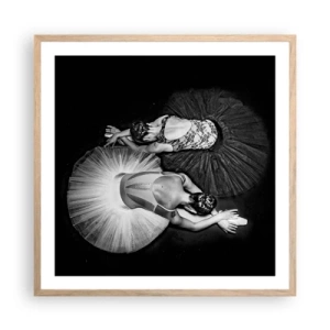 Plakát v rámu světlý dub - Jin a jang – dokonalá rovnováha - 60x60 cm