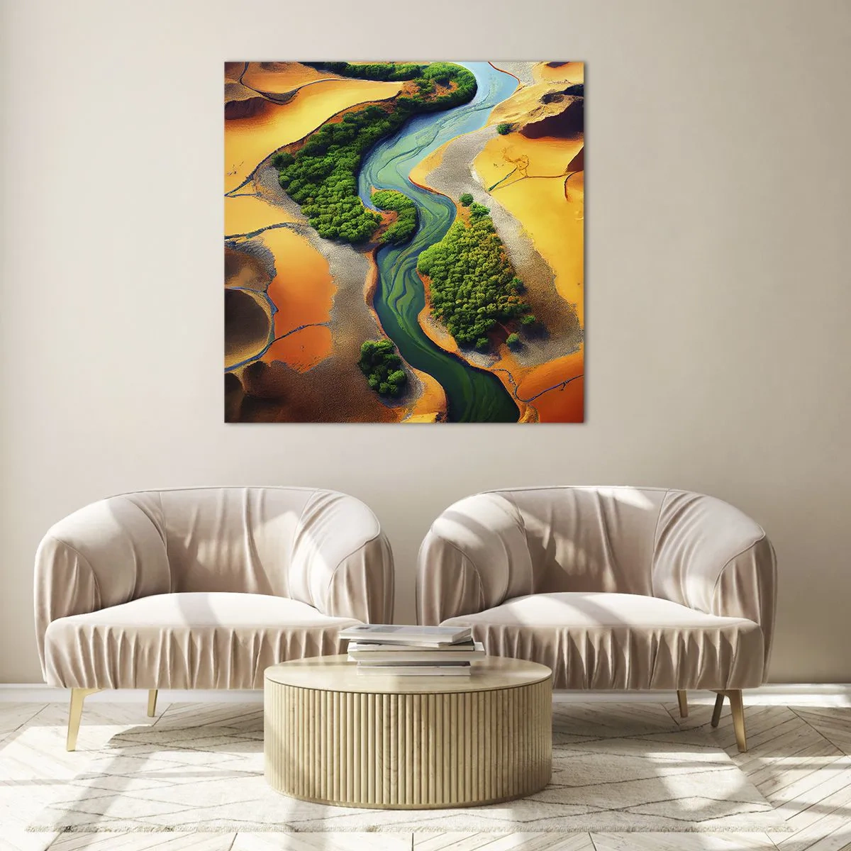 Obraz na skle - Životodárná řeka - 70x70 cm