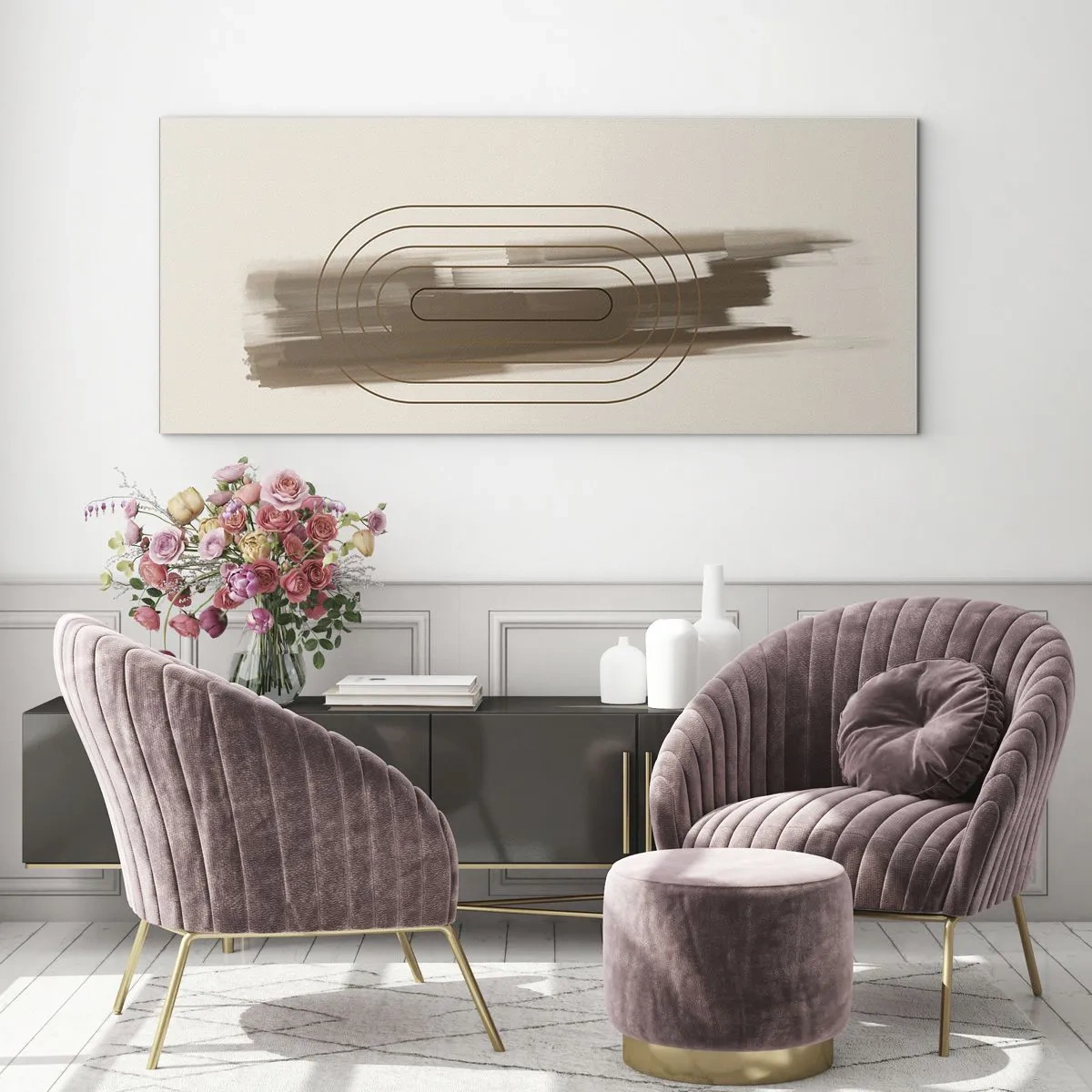 Obraz na skle - Závan šedi - 90x30 cm