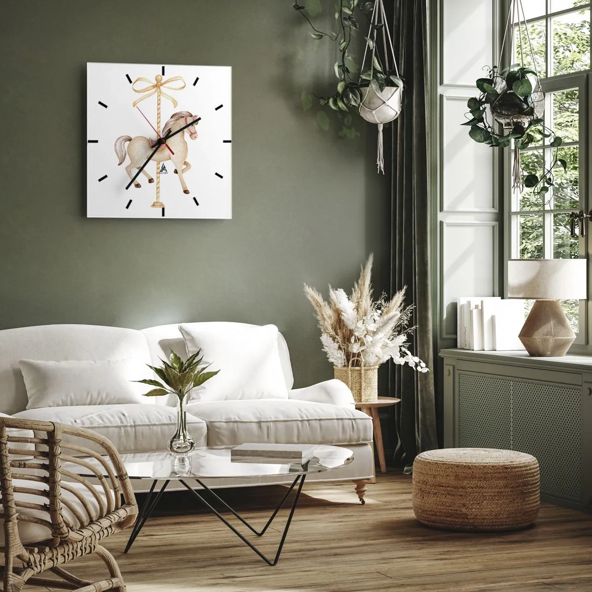 Nástěnné hodiny - Elegantním klusem - 40x40 cm