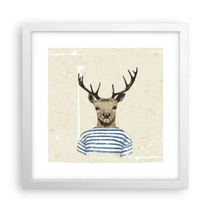 Plakát v bílém rámu - Protože mám rád pruhované košile! - 30x30 cm