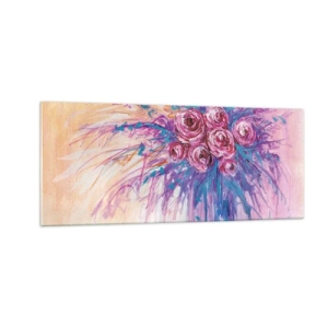 Obraz na skle - Růžová fontána - 100x40 cm