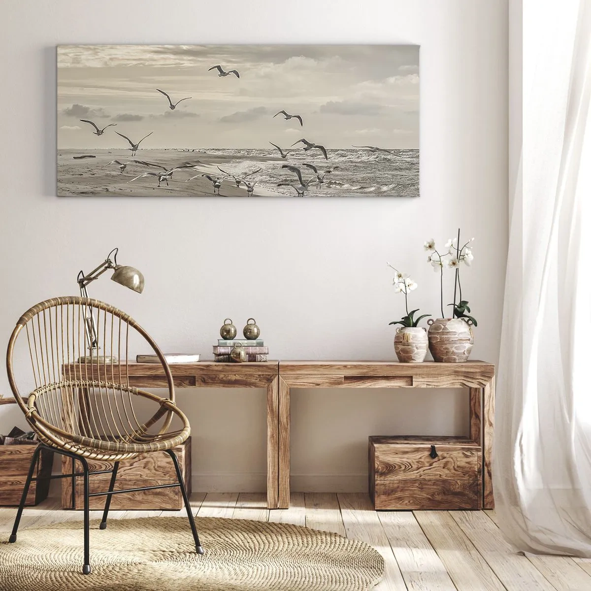 Obraz na plátně - Šumění moře, zpěv ptáků - 160x50 cm
