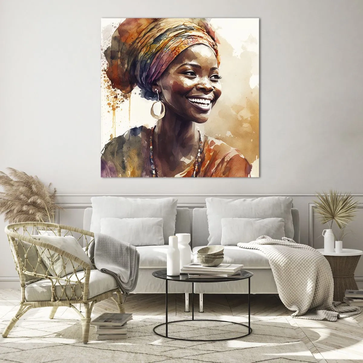 Obraz na skle - Africká královna - 40x40 cm