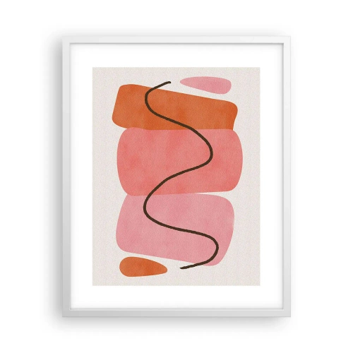 Plakát v bílém rámu - Jemný pohyb forem - 40x50 cm