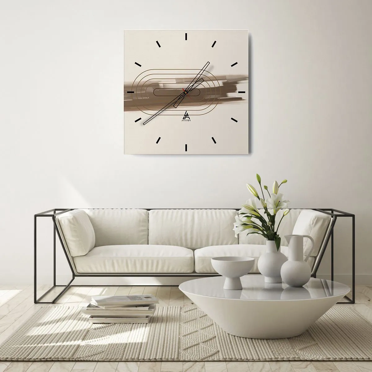 Nástěnné hodiny - Závan šedi - 30x30 cm