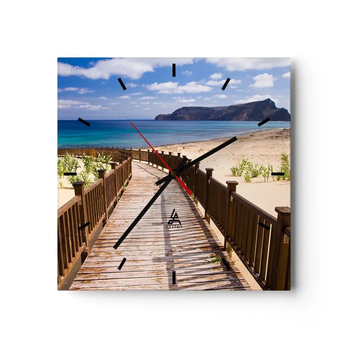 Nástěnné hodiny - Vezmi mě na šťastné ostrovy - 40x40 cm