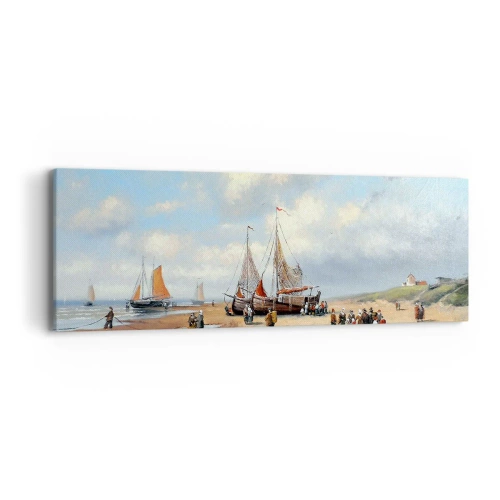 Obraz na plátně - Po úspěšném rybolovu - 90x30 cm