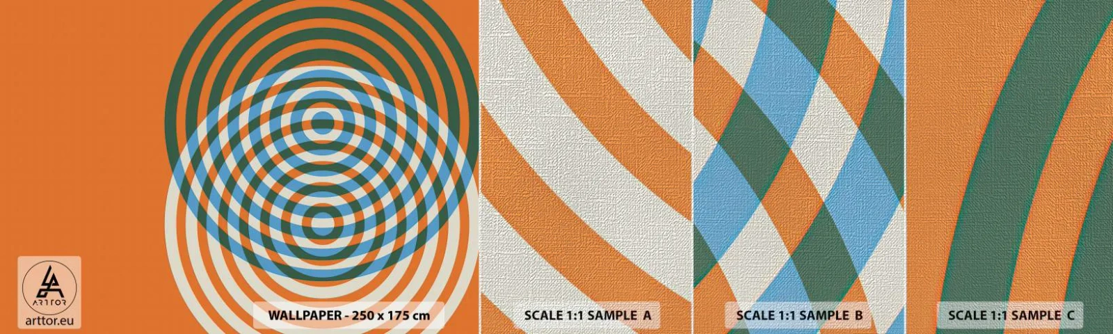 Vzor Fototapety Premium Canvas - Abstraktní kruhová variace - Abstrakce, Kus, Okresy - 100x30 cm