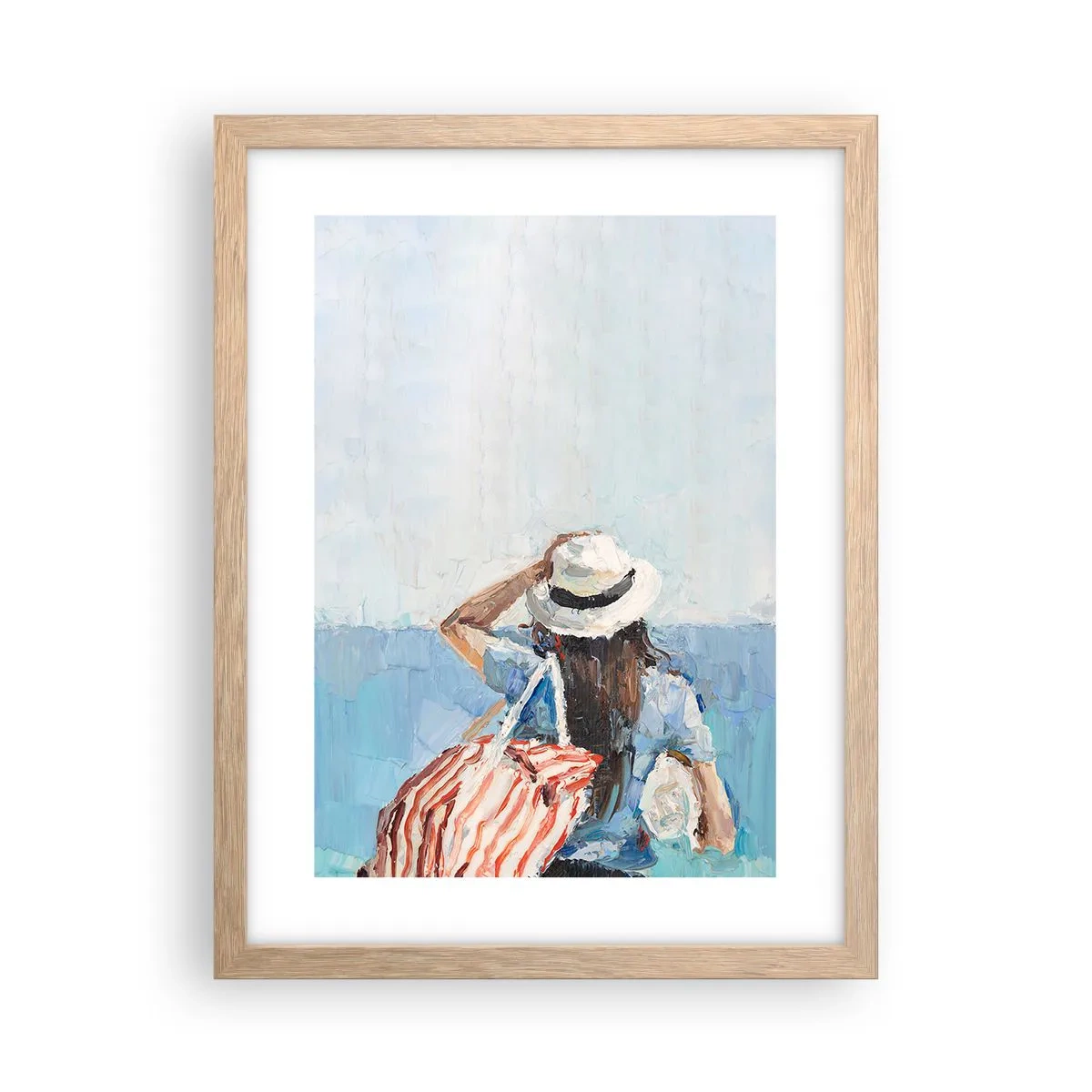 Plakát v rámu světlý dub - Vítej na dovolené - 30x40 cm