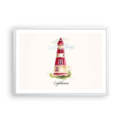 Plakát v bílém rámu - Tady je vždy počasí - 70x50 cm