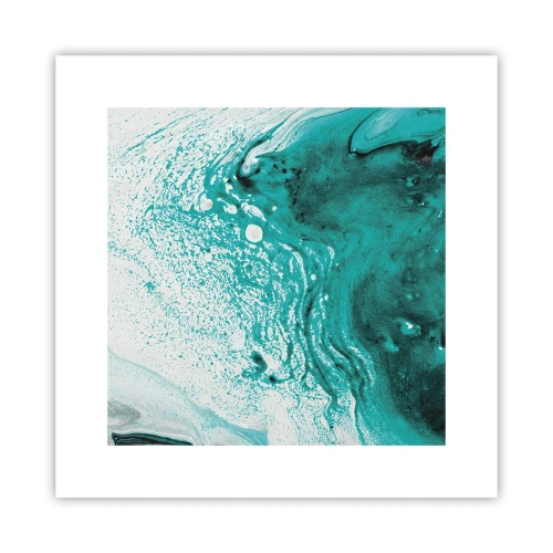 Plakát - Propadnout v bílé a tyrkysové - 30x30 cm