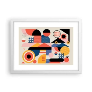 Plakát v bílém rámu - Kompozice: pojďme si hrát - 40x30 cm