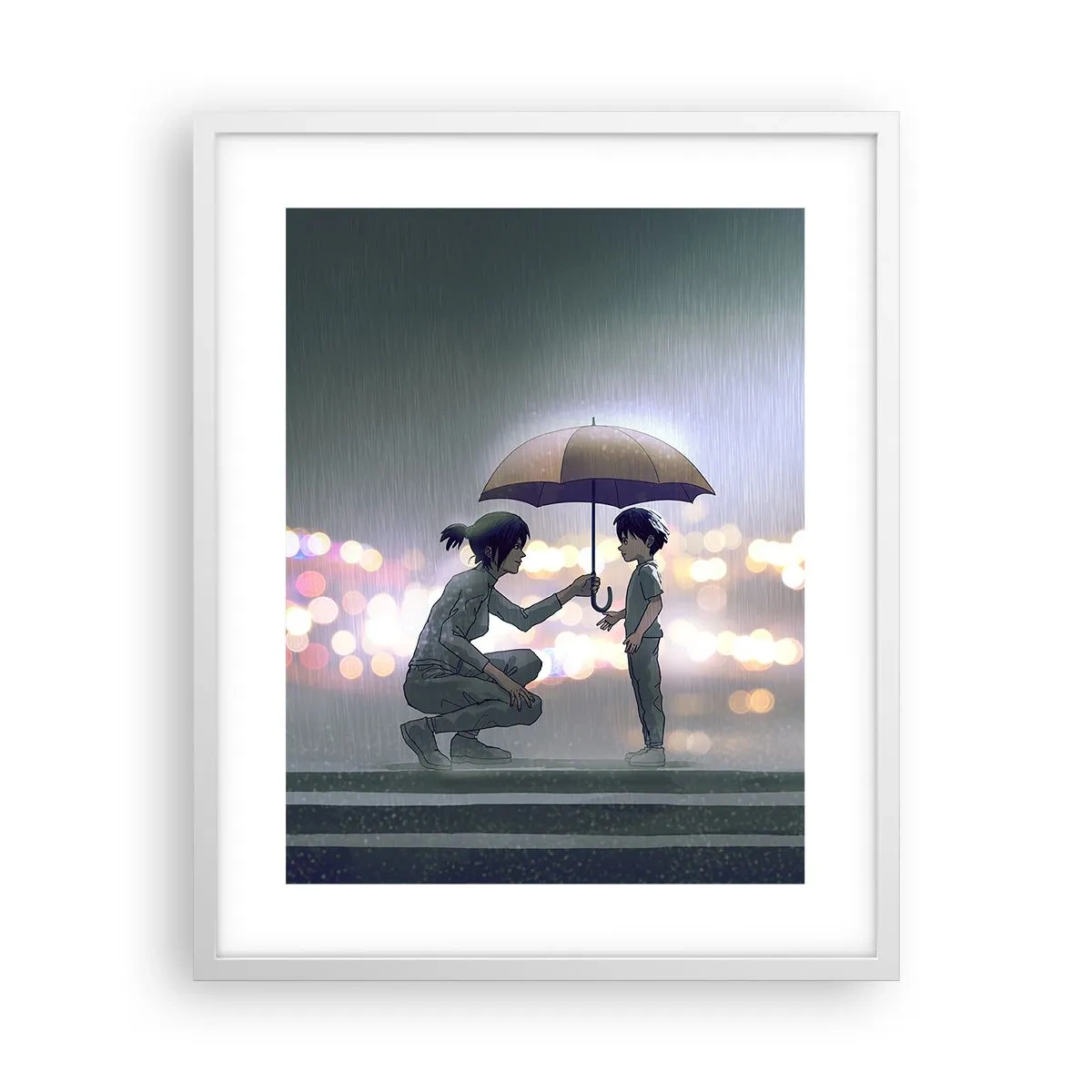 Plakát v bílém rámu - A vše je v pořádku - 40x50 cm