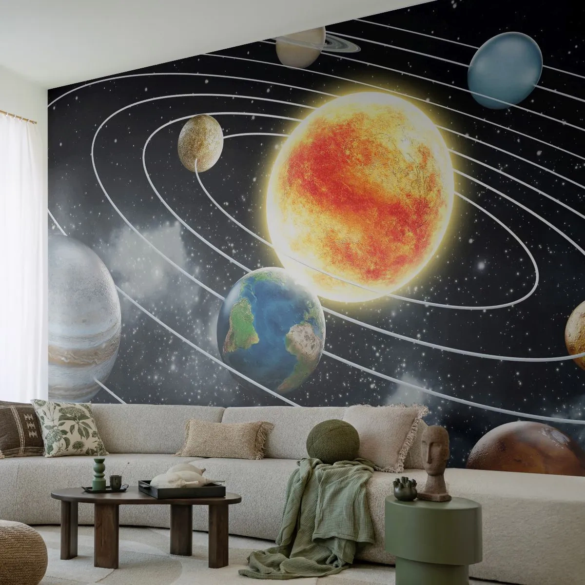 Fototapeta Samolepicí Deluxe Sticker - Vesmírný tanec - Kosmos, Galaxie, Sluneční Soustava - 250x175 cm
