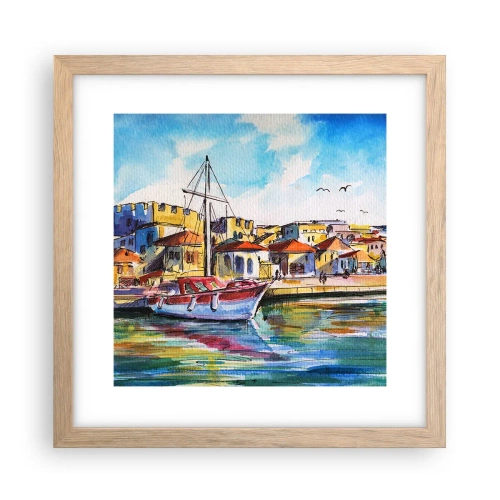 Plakát v rámu světlý dub - Duhové odpoledne - 30x30 cm