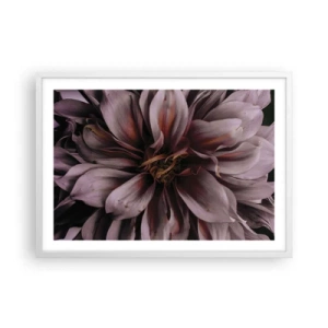 Plakát v bílém rámu - Květinové srdce - 70x50 cm