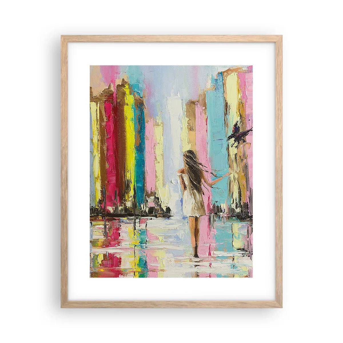 Plakát v rámu světlý dub - Pojď se mnou - 40x50 cm