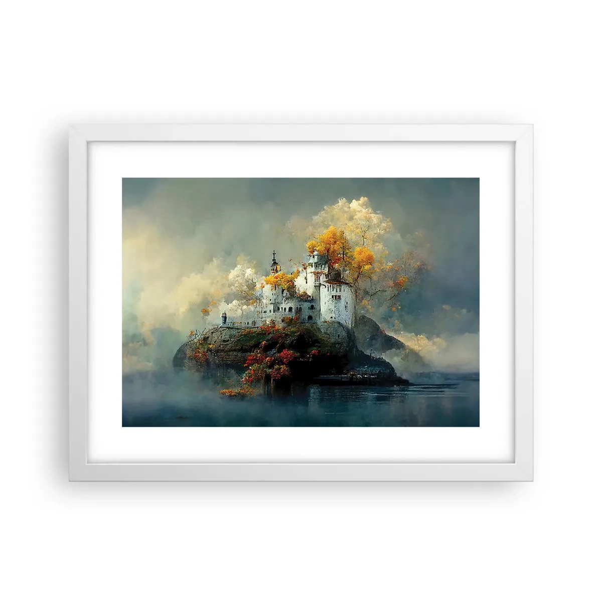 Plakát v bílém rámu - Začátek romantického příběhu - 40x30 cm