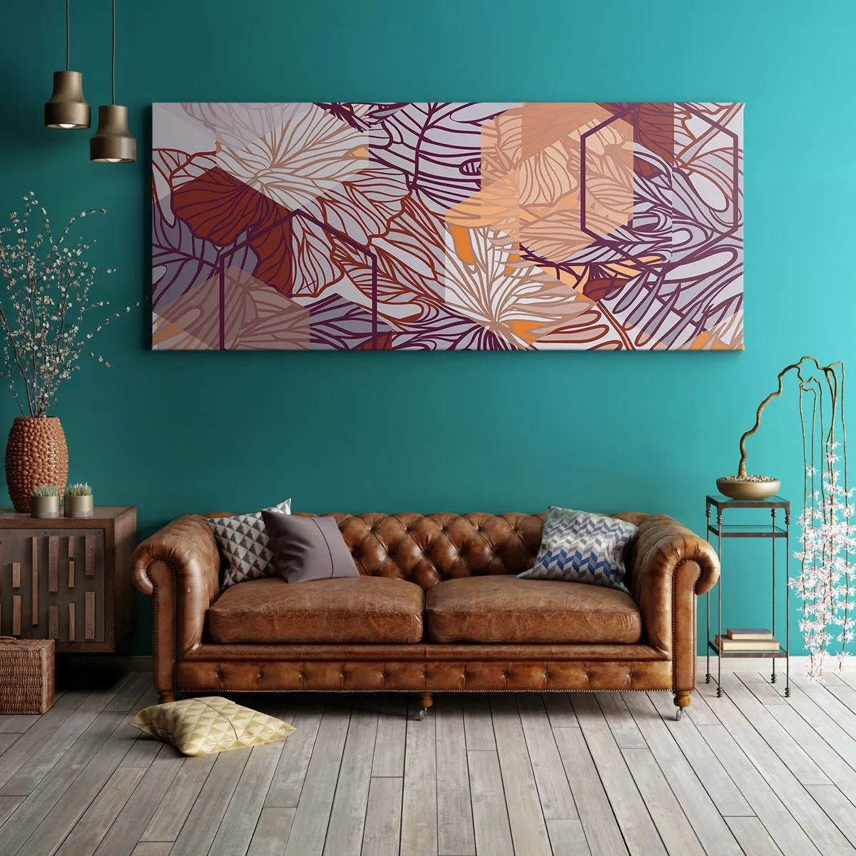 Obraz na plátně - Nemožný vztah mezi geometrií a přírodou - 100x40 cm
