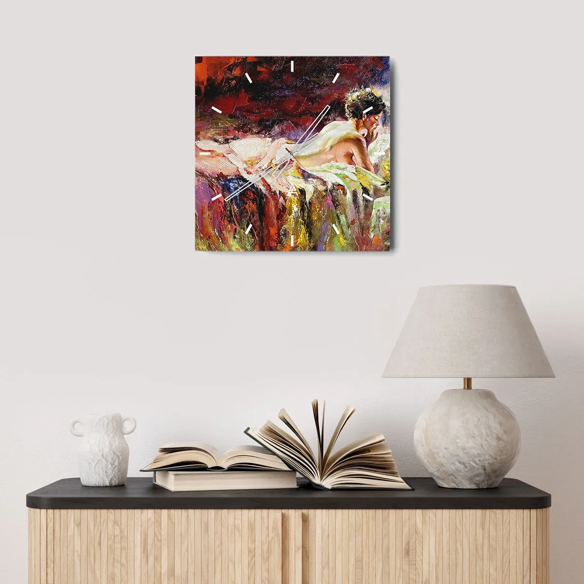 Nástěnné hodiny - Zamyšlená Venuše - 30x30 cm