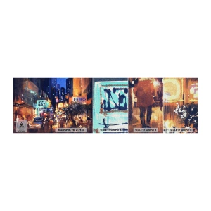 Vzor Fototapety Premium Canvas - A město nespí - Město, Lidé, Architektura - 100x30 cm