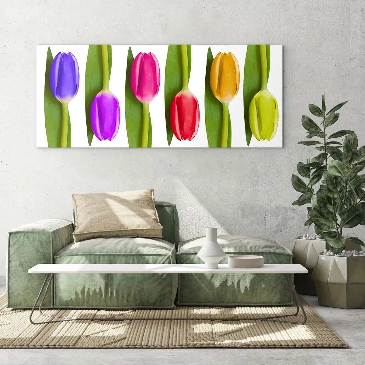Obraz na skle - Duhová kompozice - 100x40 cm