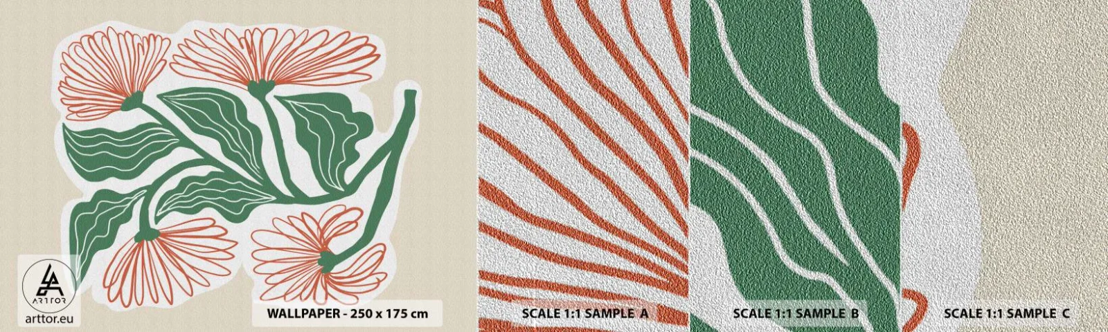 Vzor Fototapety Premium Sand - Lidové i moderní - Boho, Květiny, Minimalismus - 100x30 cm