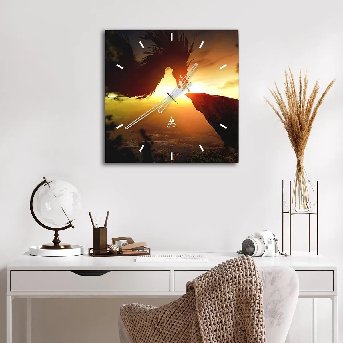 Nástěnné hodiny - Přemožitel draka - 30x30 cm