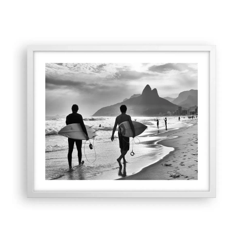 Plakát v bílém rámu - Samba na jednu vlnu - 50x40 cm
