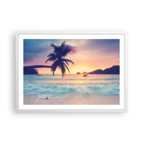 Plakát v bílém rámu - Večer v zátoce - 70x50 cm