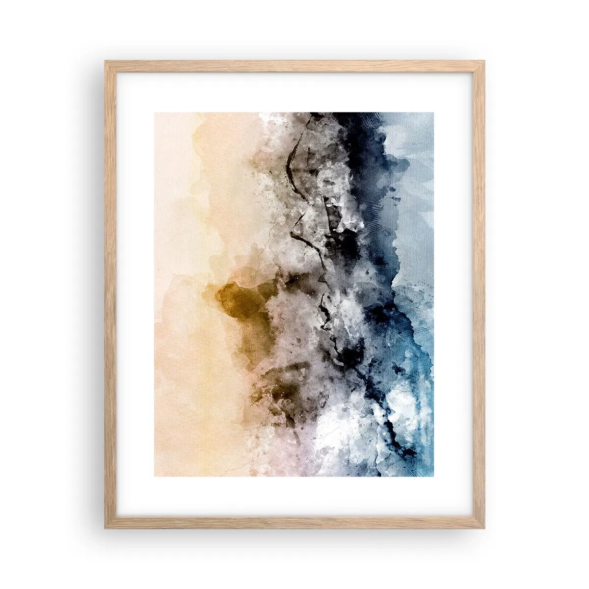 Plakát v rámu světlý dub - Ponořené do mračna mlhy - 40x50 cm