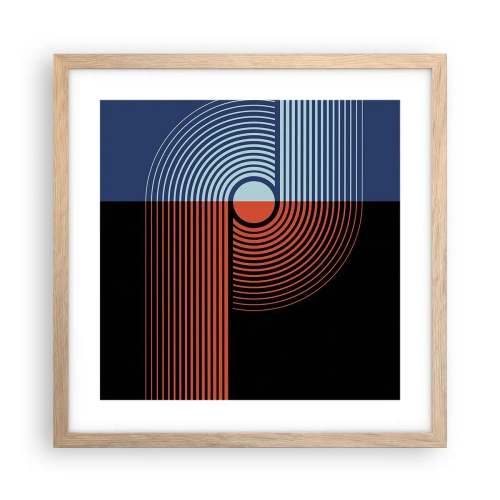 Plakát v rámu světlý dub - V geometrickém objetí - 40x40 cm