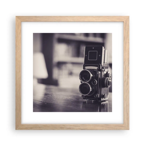 Plakát v rámu světlý dub - Kouzlo staré fotografie - 30x30 cm