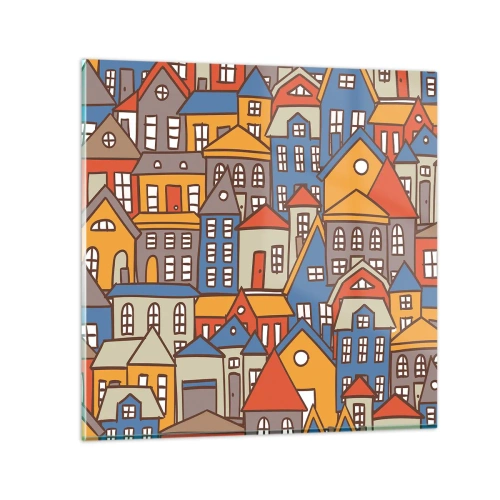 Obraz na skle - Za domem dům - 60x60 cm