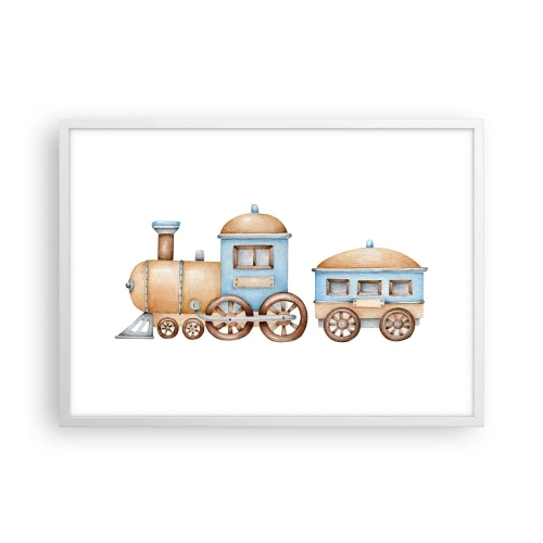 Plakát v bílém rámu - Na dráze stojí… - 70x50 cm