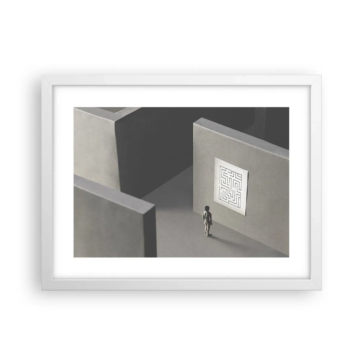 Plakát v bílém rámu - Kde to ale jsem? - 40x30 cm