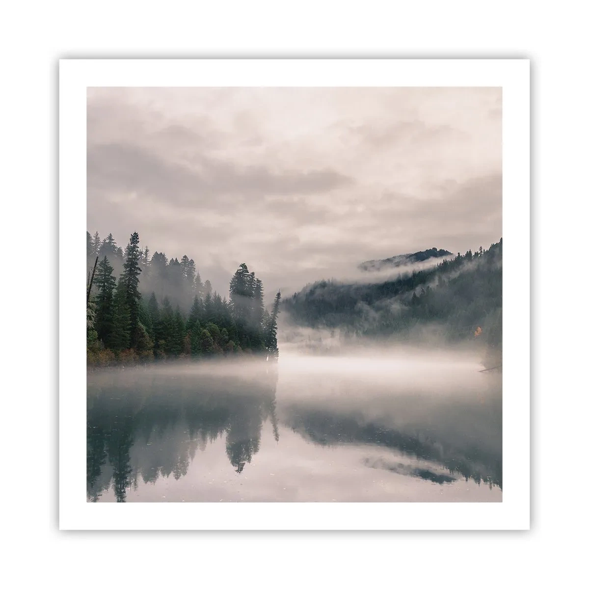 Plakát - V zamyšlení, v mlze - 60x60 cm