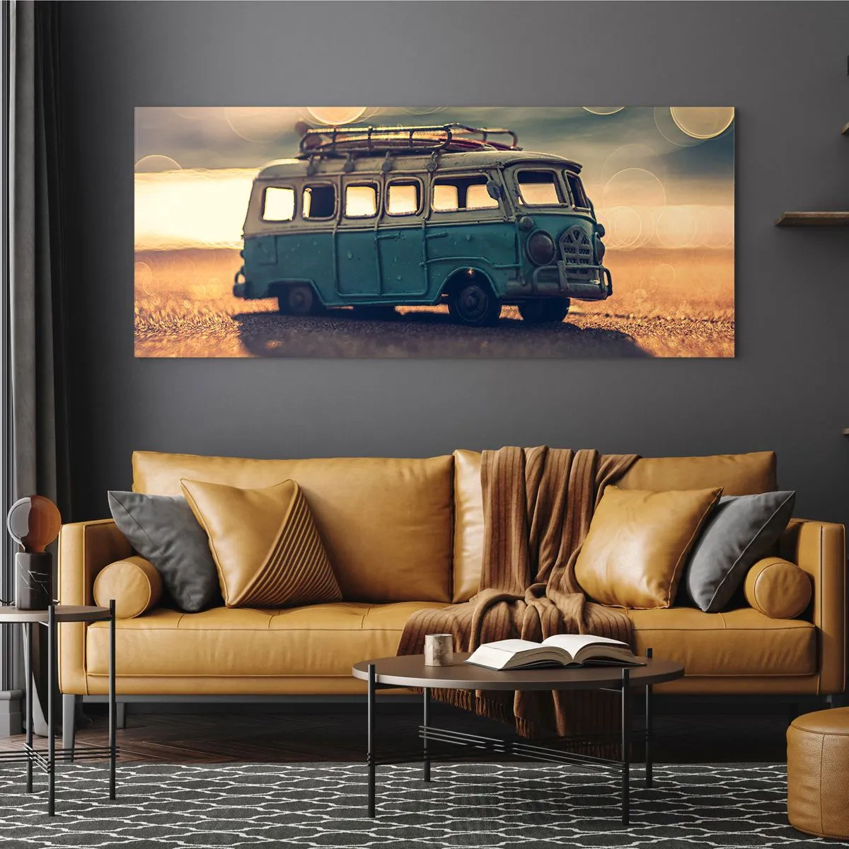 Obraz na skle - Konec bůžků: peněz a práce - 120x50 cm
