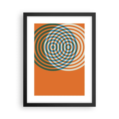 Plakát v černém rámu - Abstraktní kruhová variace - 30x40 cm