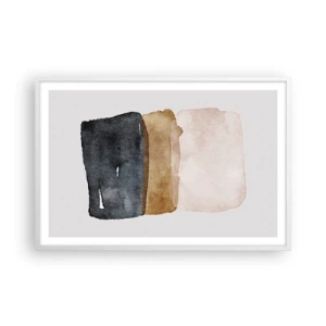 Plakát v bílém rámu - Kompozice zemitých barev - 91x61 cm