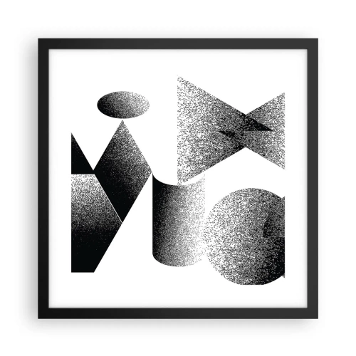 Plakát v černém rámu - Úhly a ovály - 40x40 cm