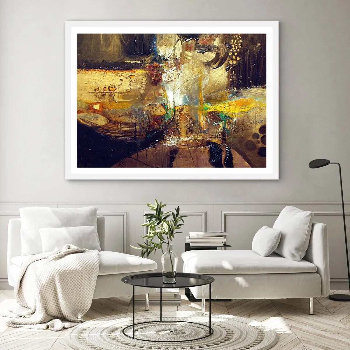 Plakát v bílém rámu - Zima, tepleji, horko - 70x50 cm