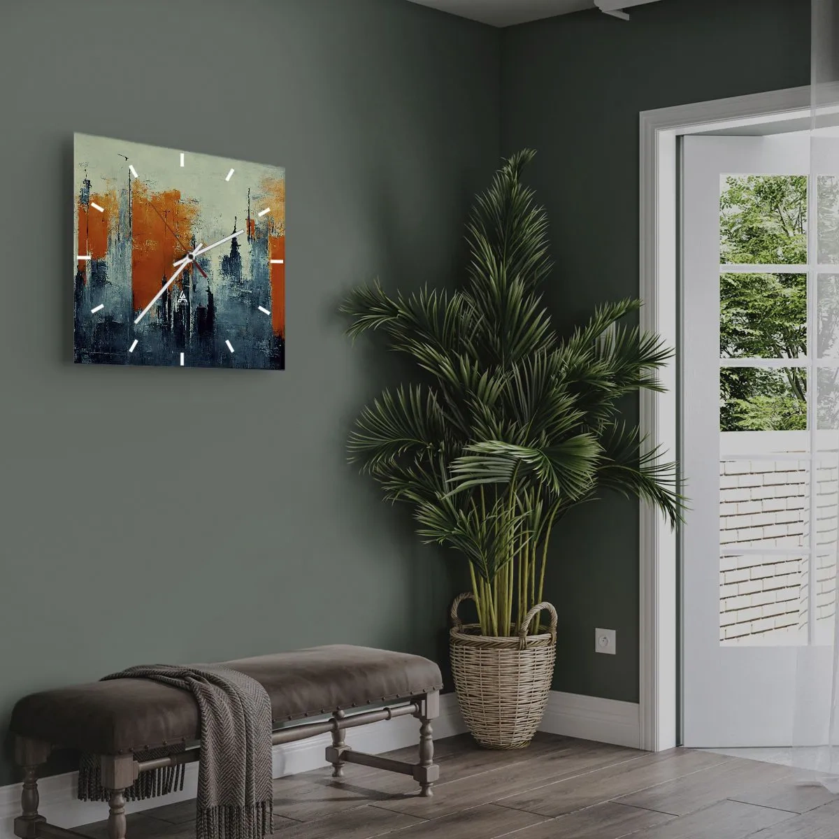 Nástěnné hodiny - Moderní krajina - 40x40 cm