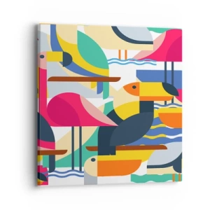 Obraz na plátně - Ptačí párty - 40x40 cm
